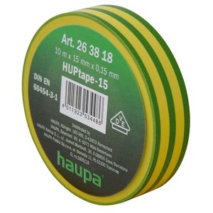 Изолента Haupa ПВХ, цвет желто-зеленый, шир. 15мм, длина 10 м, d 60 мм фото Изолента Haupa ПВХ, цвет желто-зеленый, шир. 15мм, длина 10 м, d 60 мм картинка